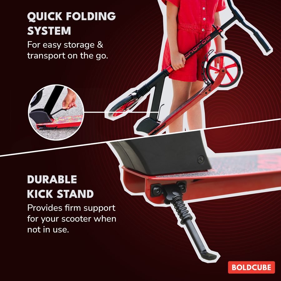 BOLDCUBE Big 2 Wheel, burgundy: quick folding system