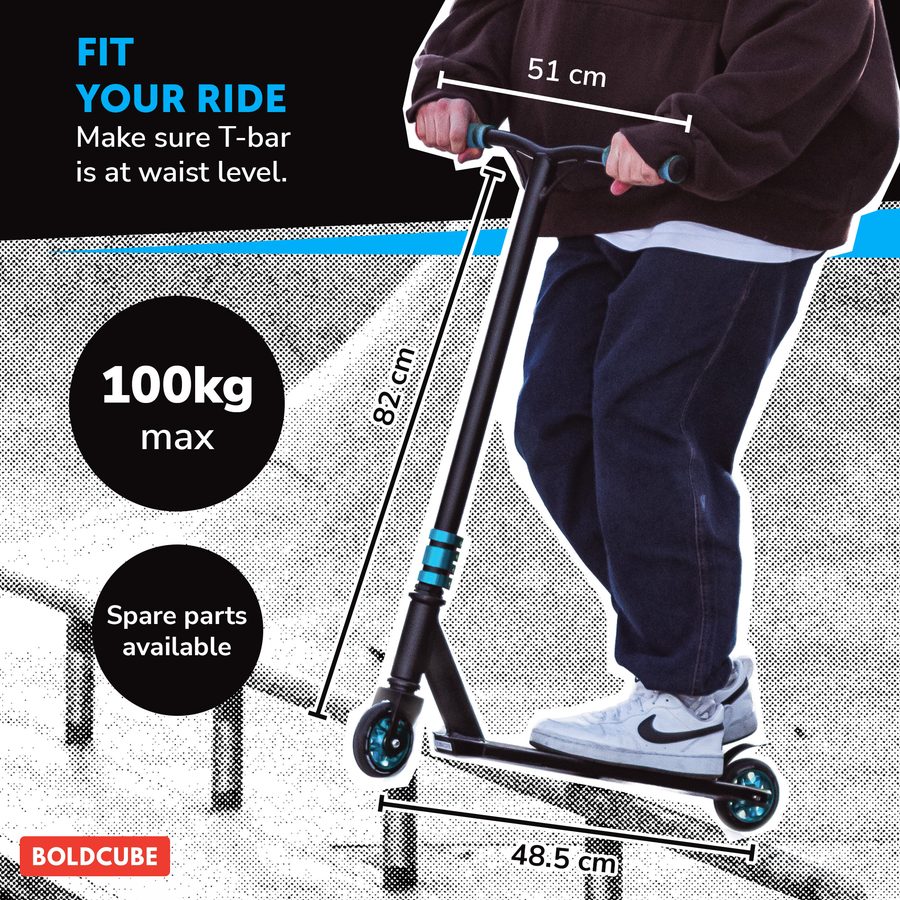 BOLDCUBE infographic, cyan colorway