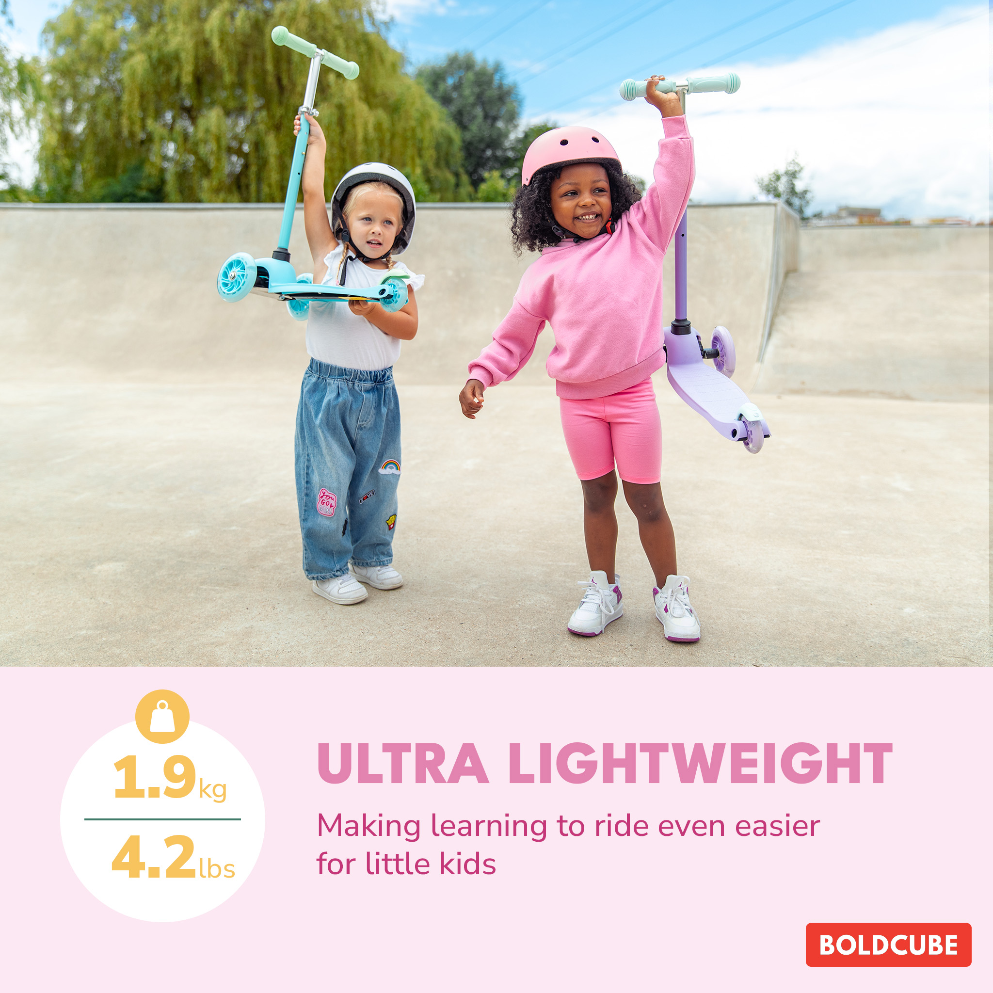 BOLDCUBE Teeny scooter, pink colorway