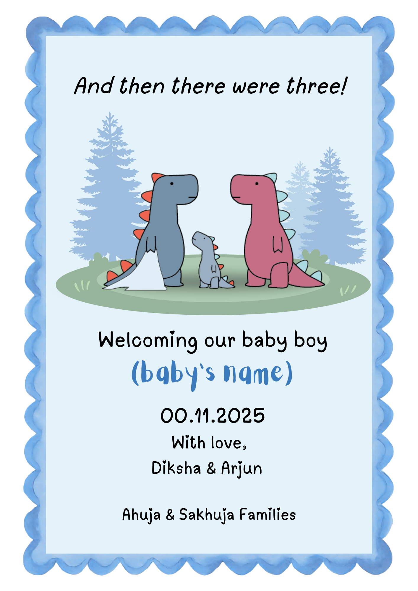 Baby announcement card