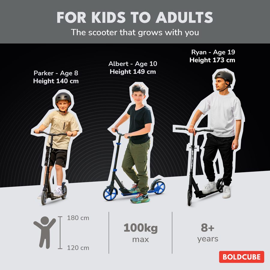 BOLDCUBE Big 2 Wheel, charcoal: for kids to adults