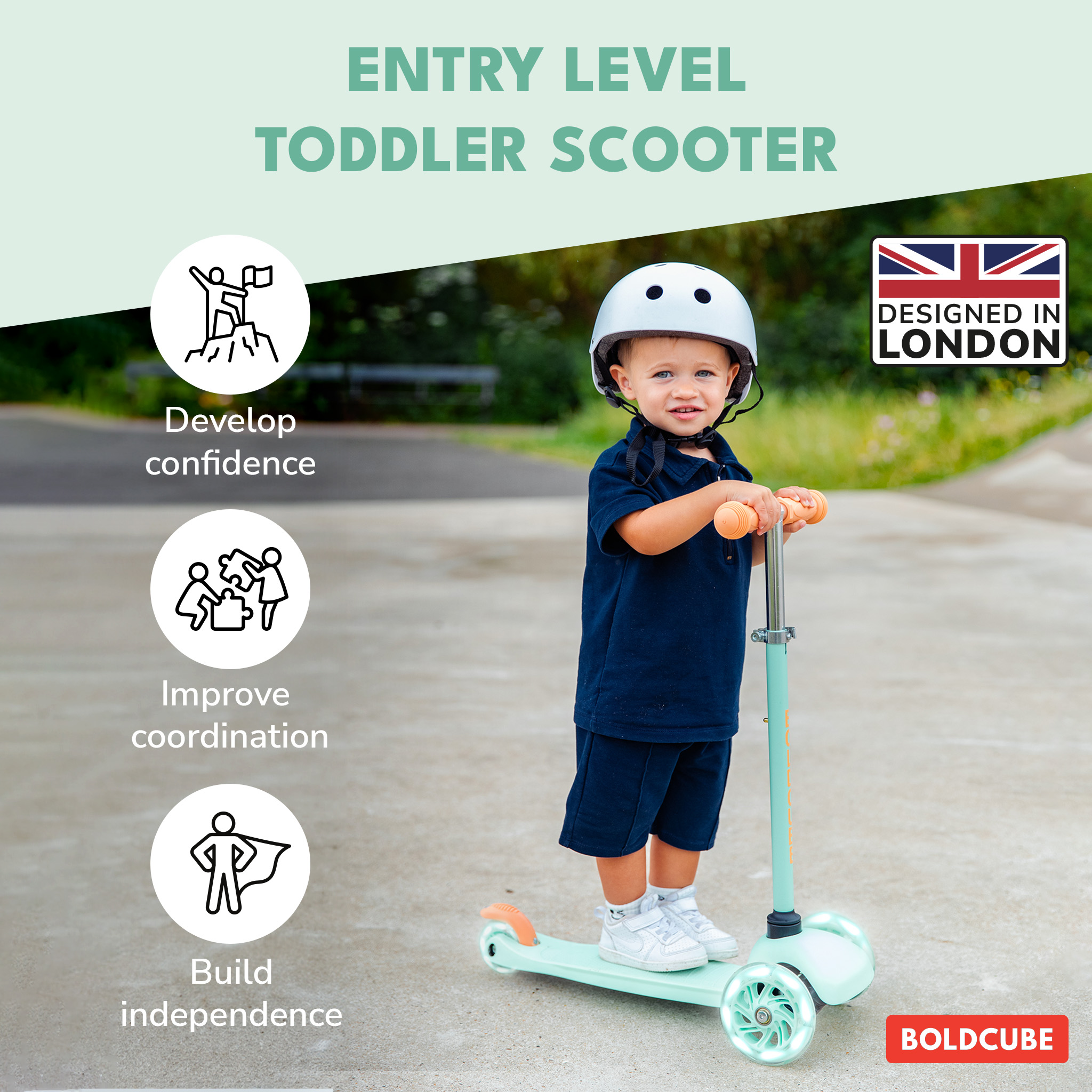 BOLDCUBE Teeny scooter, mint colorway