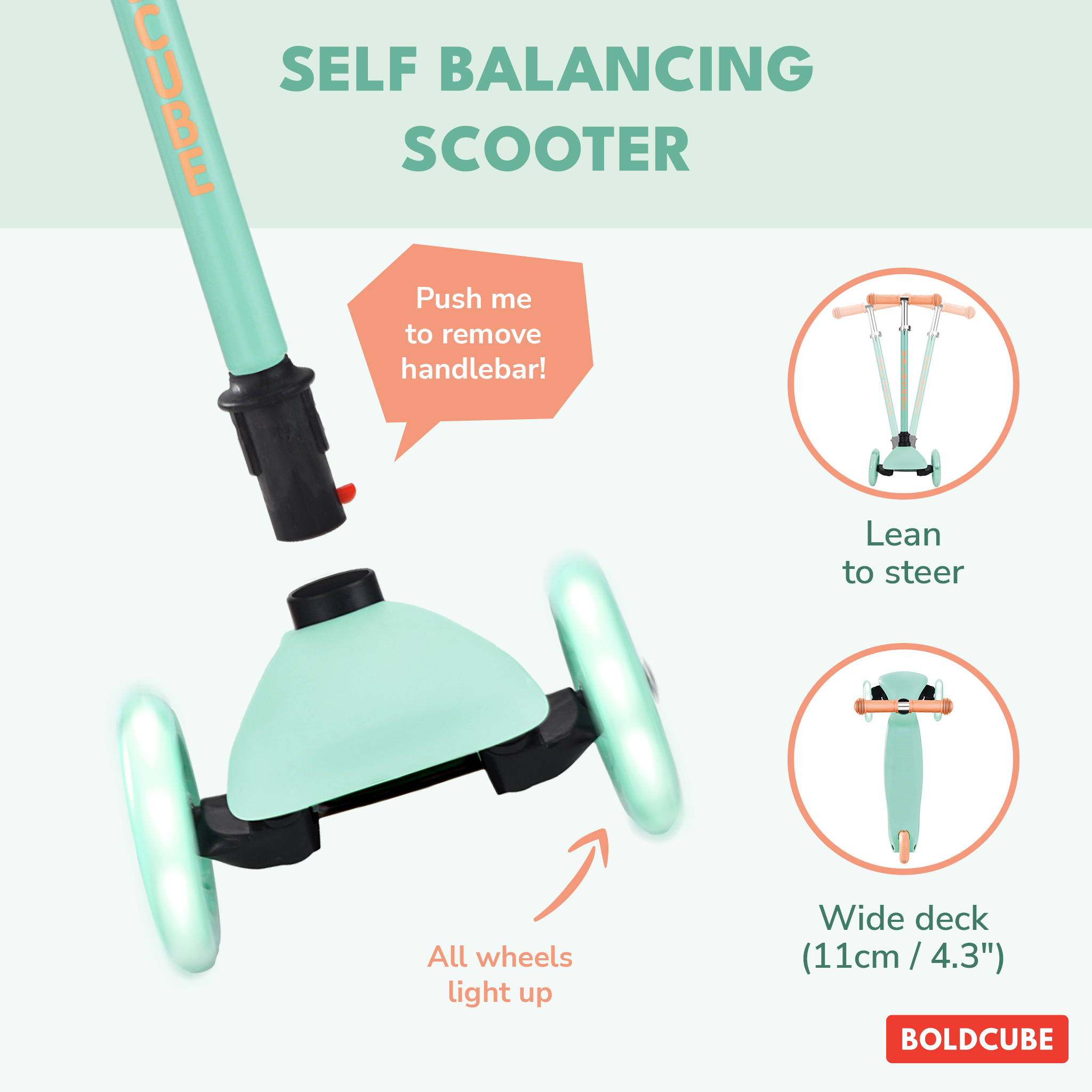 BOLDCUBE Teeny scooter, mint colorway