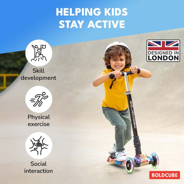 BOLDCUBE Big 3 Wheel, graffiti: helping kids stay active