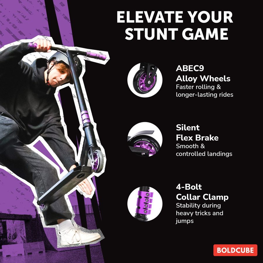 BOLDCUBE infographic, purple colorway