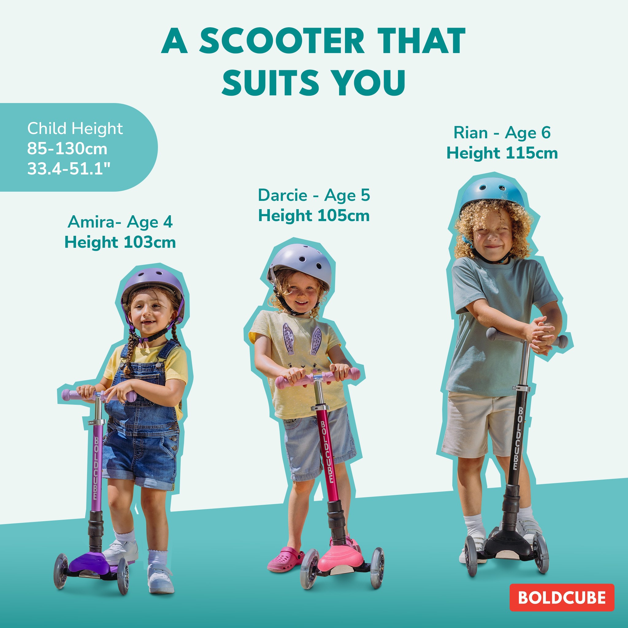 BOLDCUBE Teeny Fold, aqua: a scooter that suits you