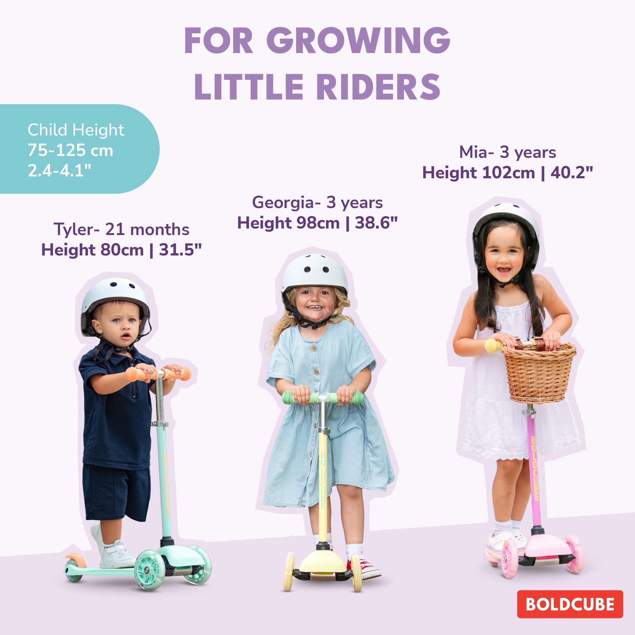 BOLDCUBE Teeny scooter, lilac colorway