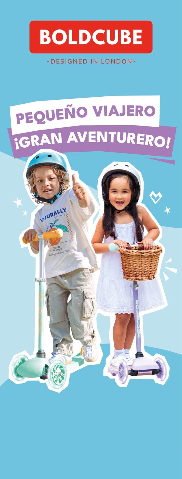 BOLDCUBE roll-up banner, Chilean market: little adventurer — ‘Little traveller, big adventurer!’