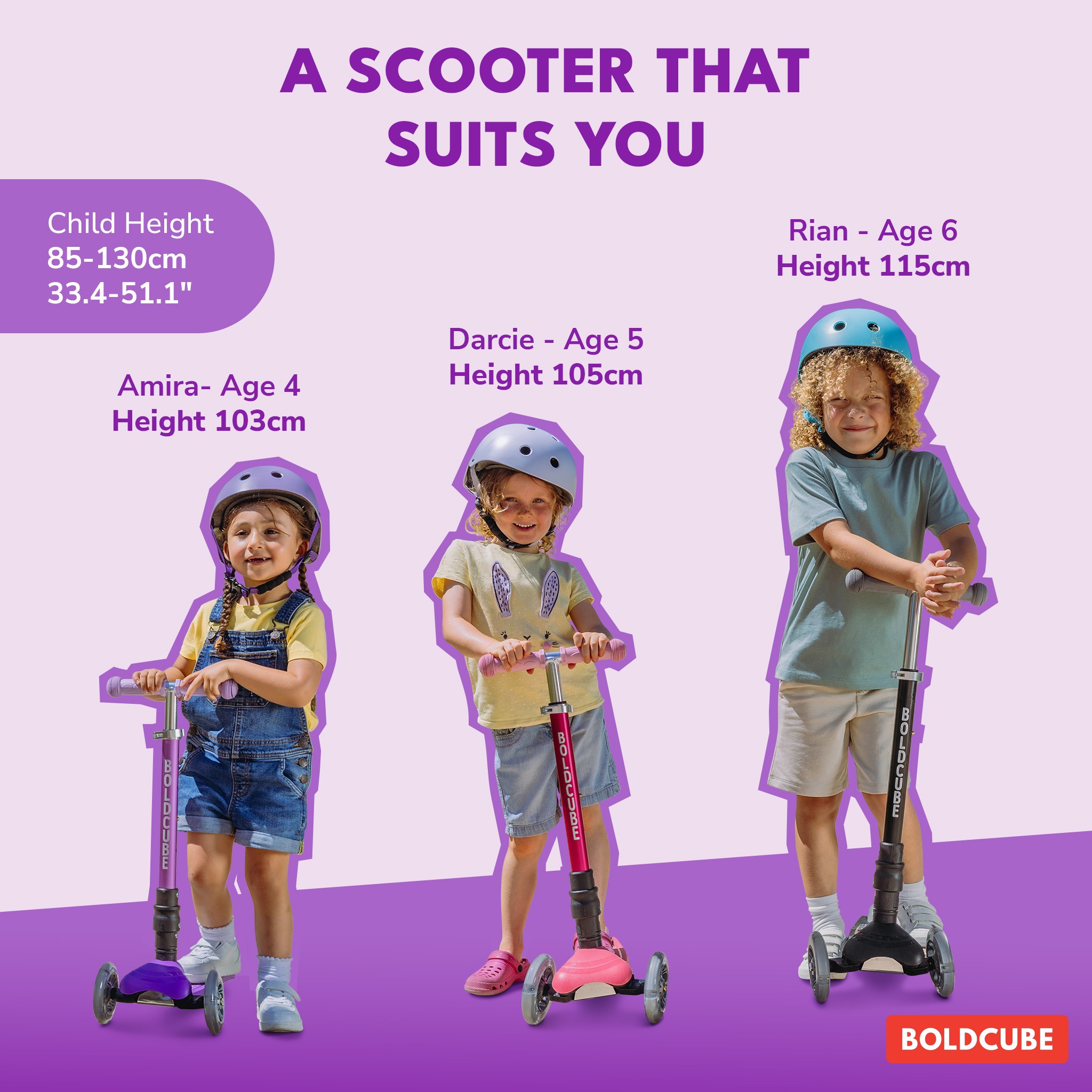 BOLDCUBE Teeny Fold, lilac: a scooter that suits you