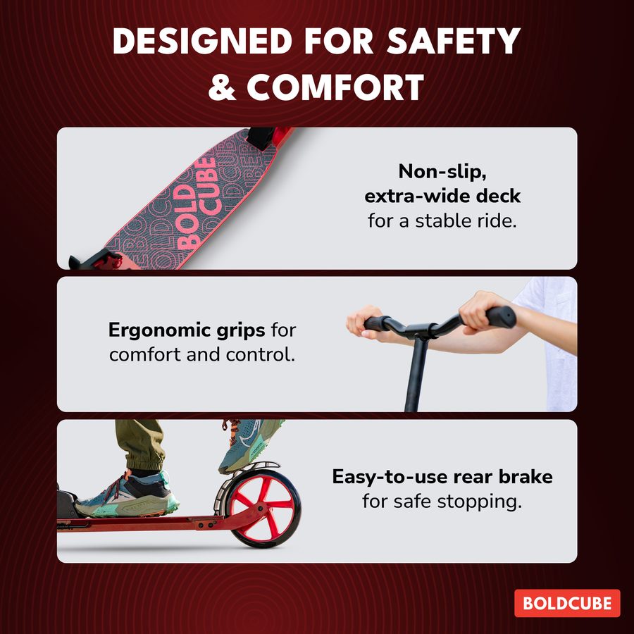 BOLDCUBE Big 2 Wheel, burgundy: designed for safety and comfort