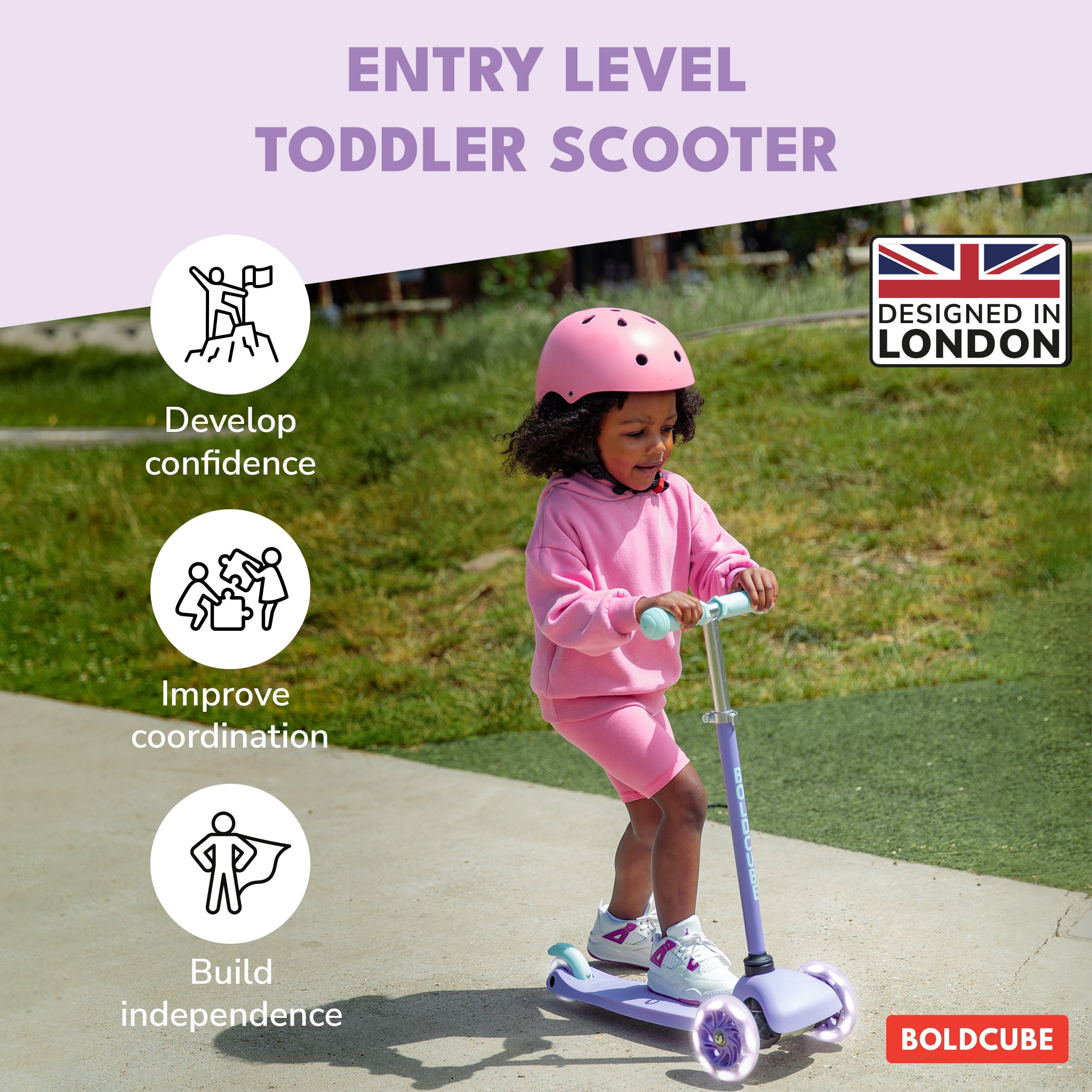 BOLDCUBE Teeny scooter, lilac colorway