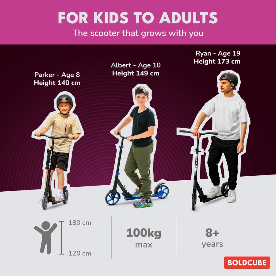 BOLDCUBE Big 2 Wheel, magenta: for kids to adults