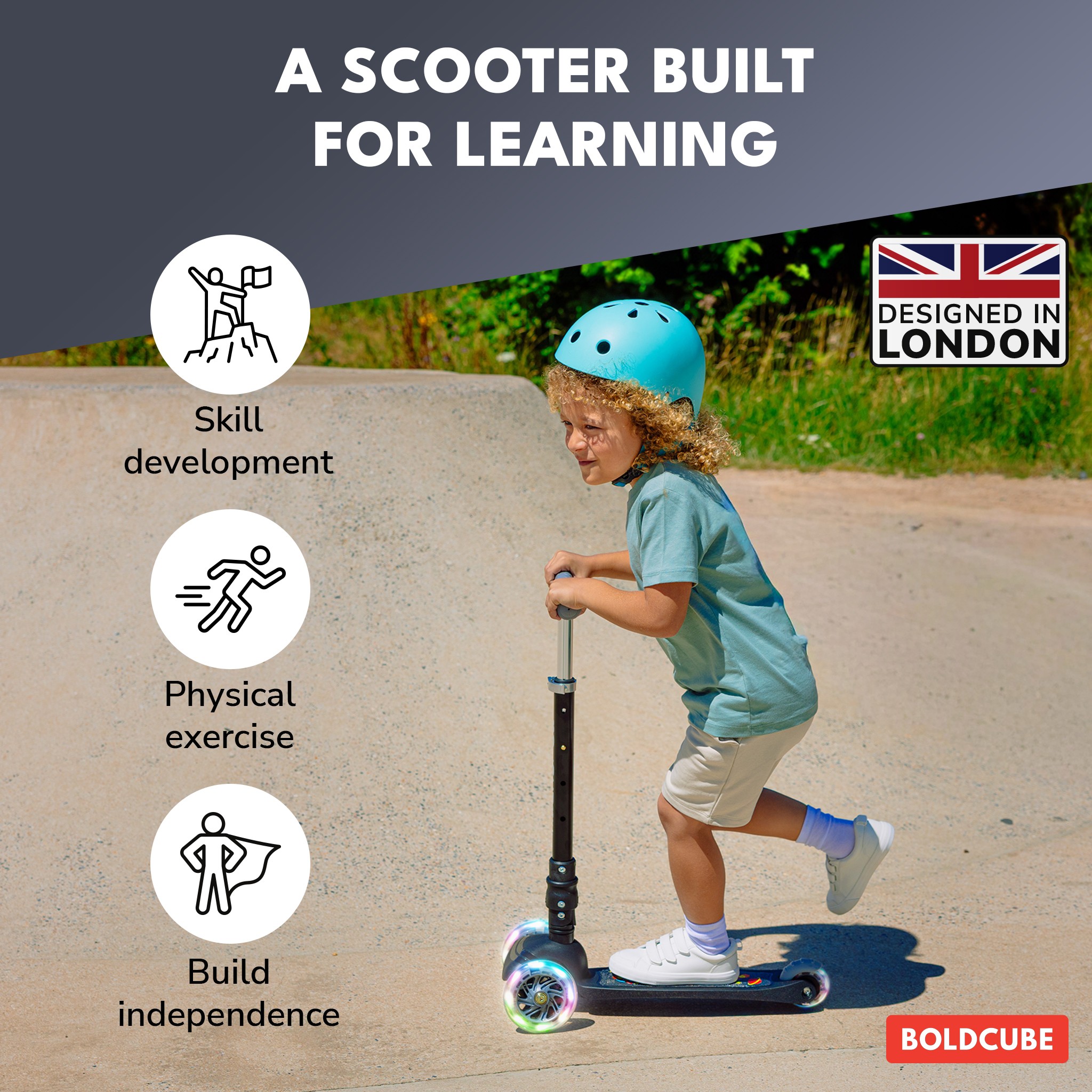 BOLDCUBE Teeny Fold, black: a scooter built for learning