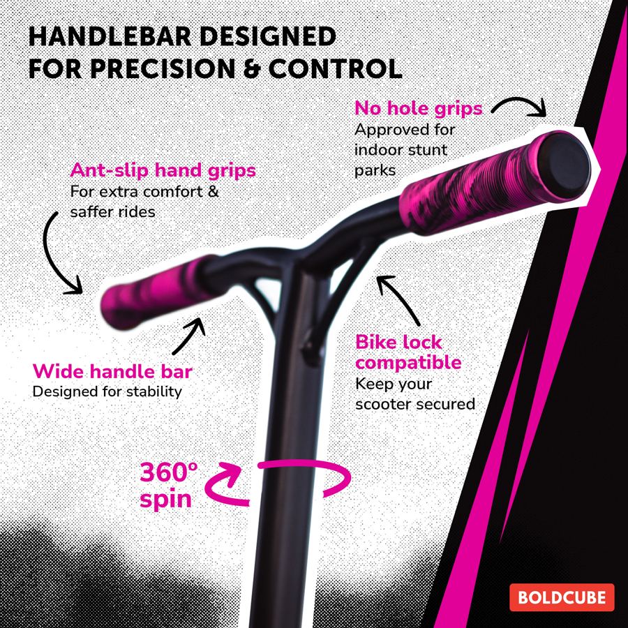 BOLDCUBE infographic, pink colorway