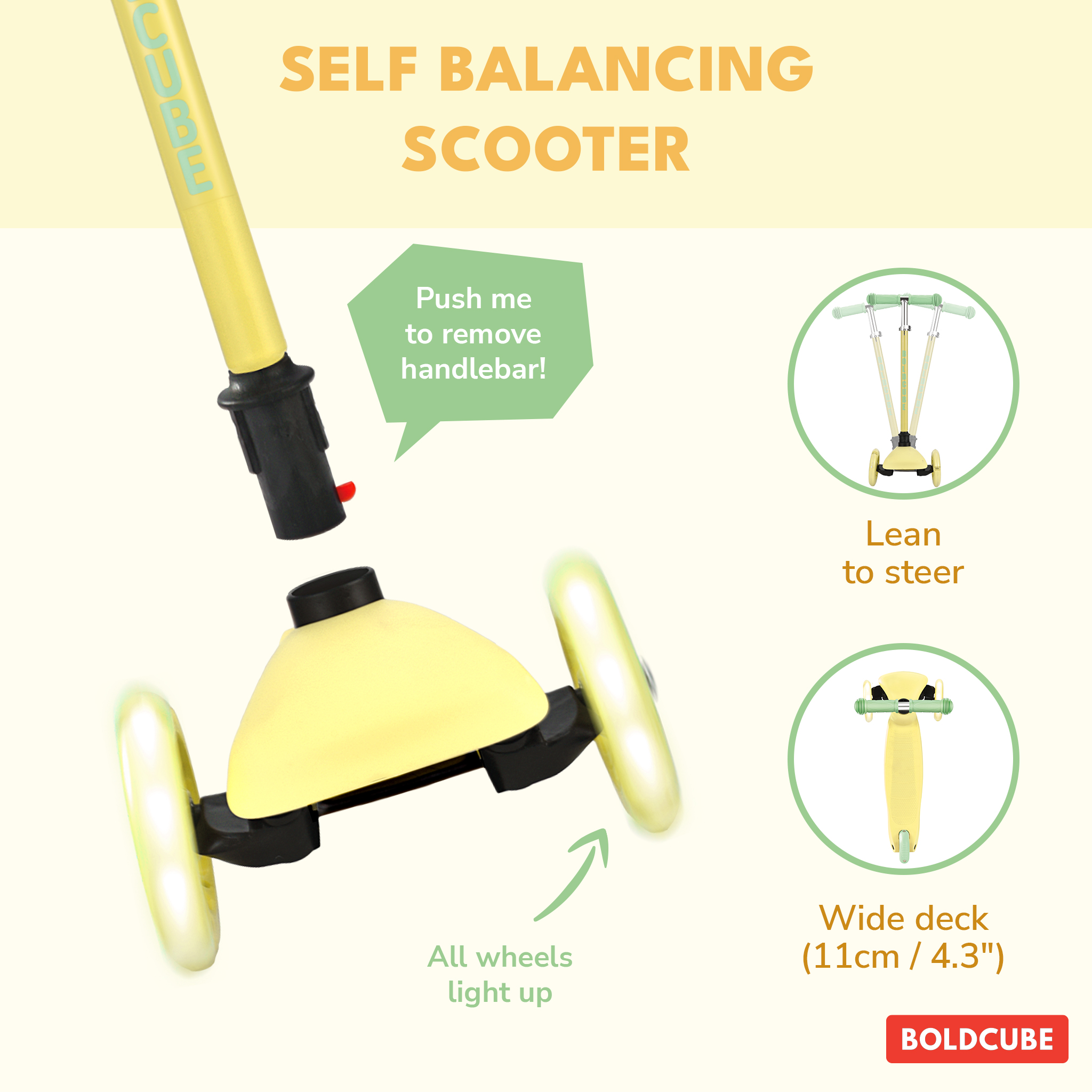 BOLDCUBE Teeny scooter, yellow colorway