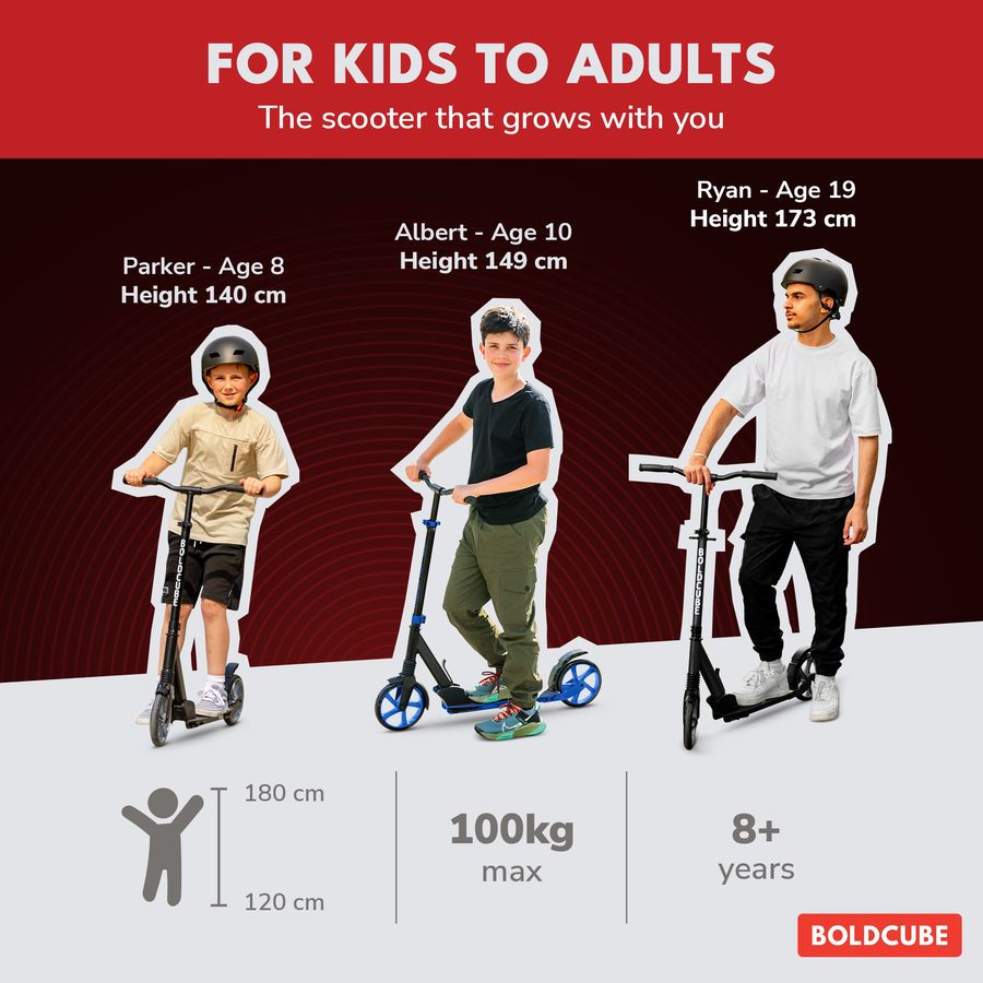 BOLDCUBE Big 2 Wheel, burgundy: for kids to adults