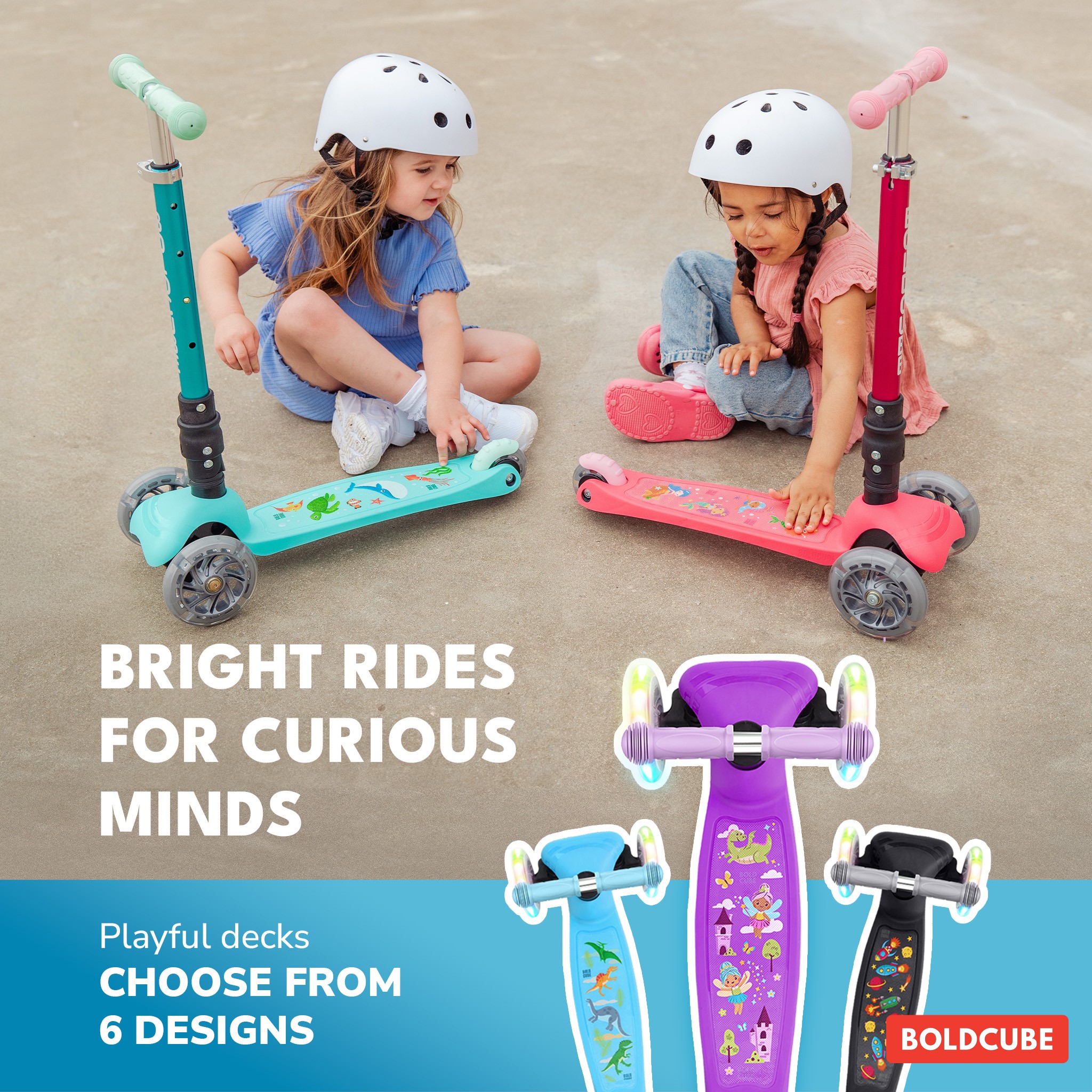 BOLDCUBE Teeny Fold, blue: bright rides for curious minds