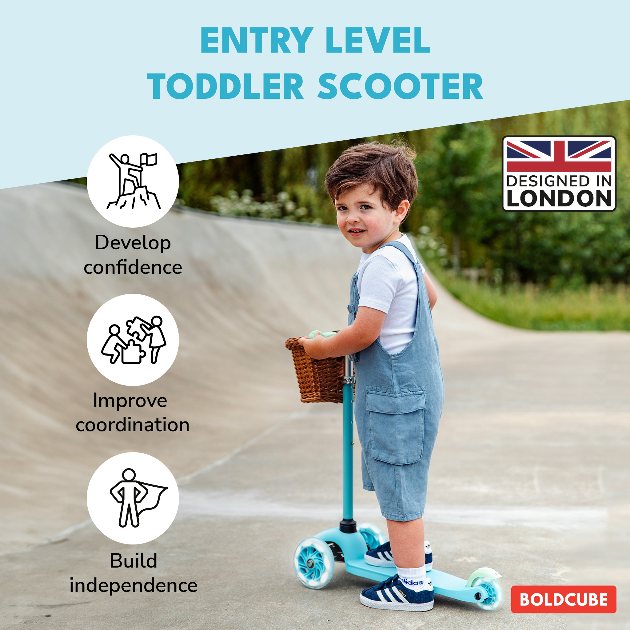 BOLDCUBE Teeny scooter, blue colorway