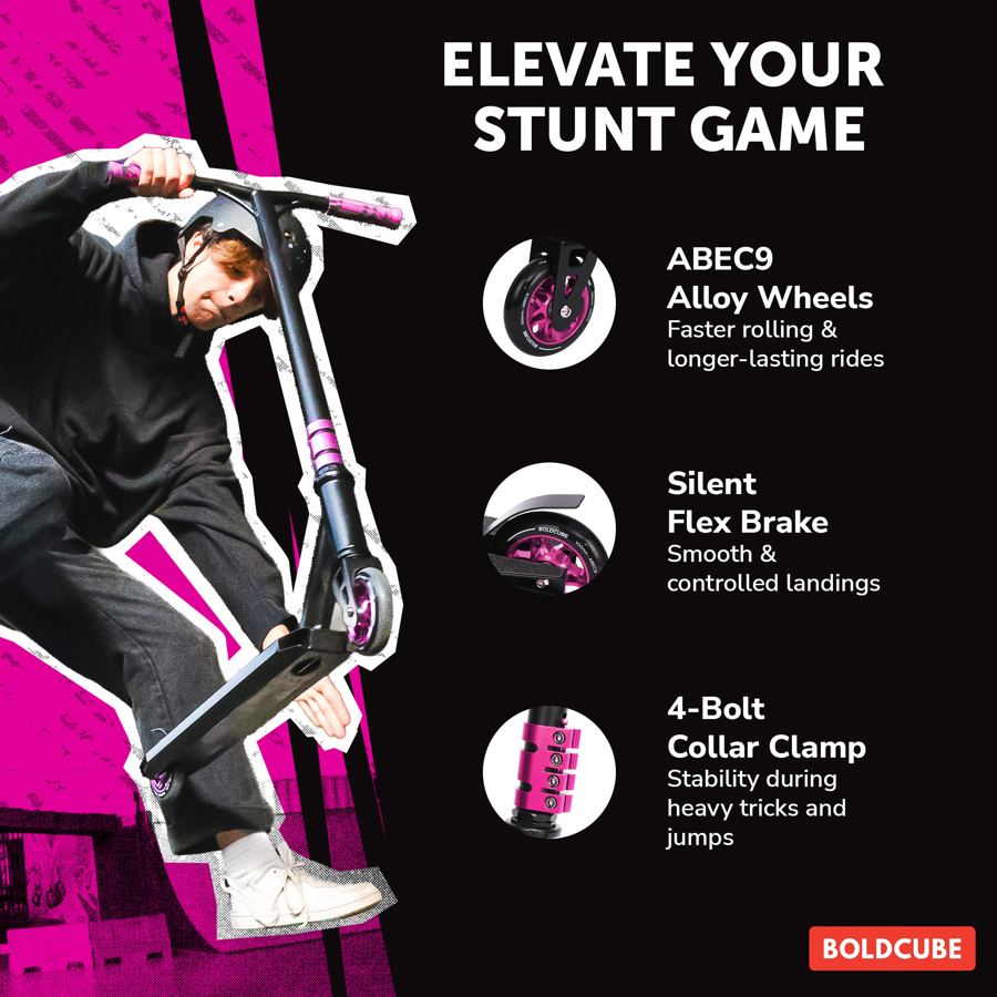 BOLDCUBE infographic, pink colorway