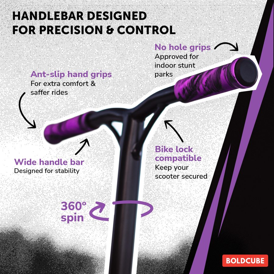 BOLDCUBE infographic, purple colorway